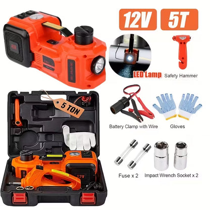 🚗 3-in-1 Electric Car Jack Kit – Lift, Inflate & Loosen in Seconds