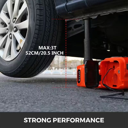 🚗 3-in-1 Electric Car Jack Kit – Lift, Inflate & Loosen in Seconds