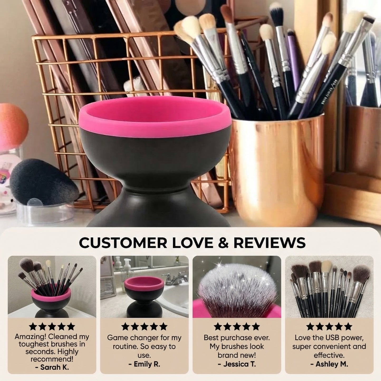 💖 GlowClean™ Automatic Makeup Brush Cleaner