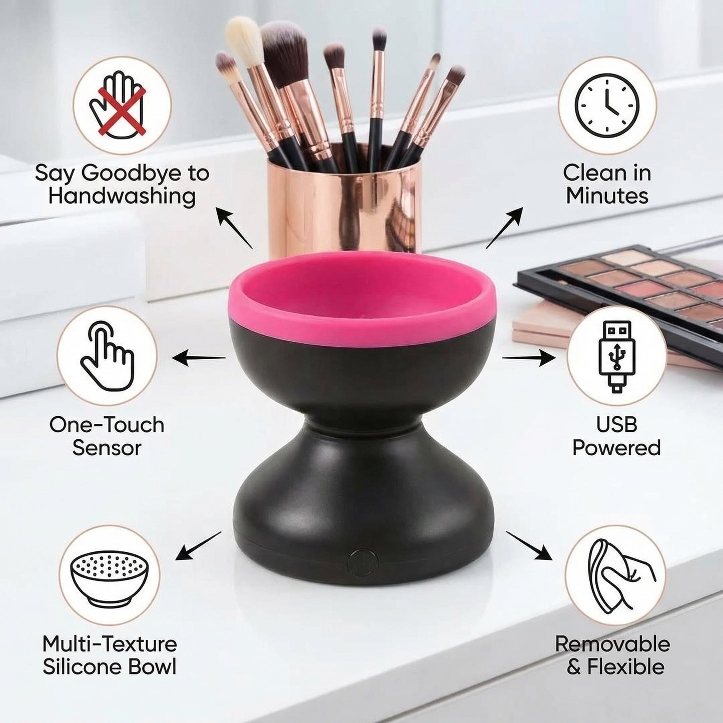 💖 GlowClean™ Automatic Makeup Brush Cleaner